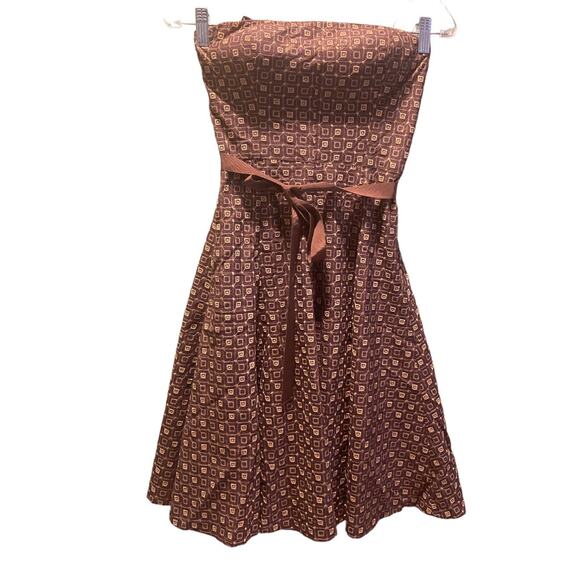 BCBGMAXAZRIA Women's Strapless Cocktail Dress Size 0 Brown/tan - Picture 4 of 7